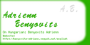 adrienn benyovits business card